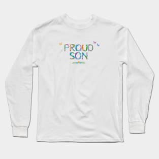 Proud son - tropical word art Long Sleeve T-Shirt